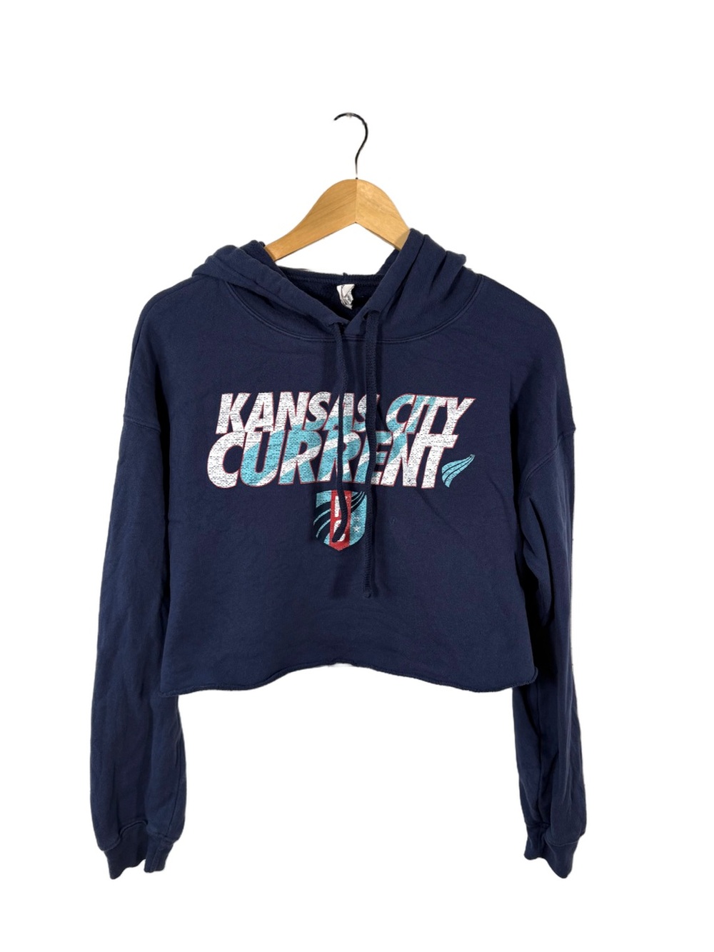 Kansas City Current Cropped Hoodie Women’s Medium Navy Bella Canvas NWSL Soccer